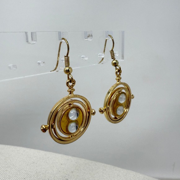 Time‎ Turner Earrings Gold Tone Harry Potter Hermione Dangle Jewelry - Picture 2 of 5